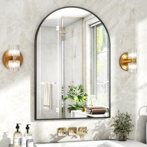 Black Arched Bathroom Mirror