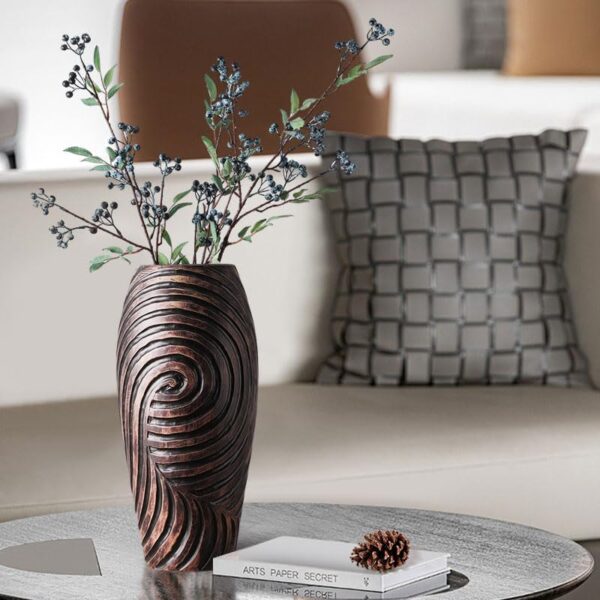 Vintage Home Decor Vase, Brown Resin Vase - Image 9