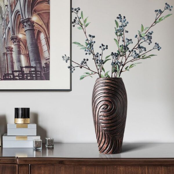 Vintage Home Decor Vase, Brown Resin Vase - Image 2