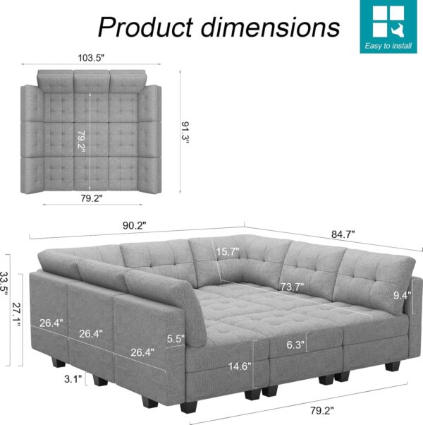 Belffin Modular Sectional Sleeper Sofa - Image 10
