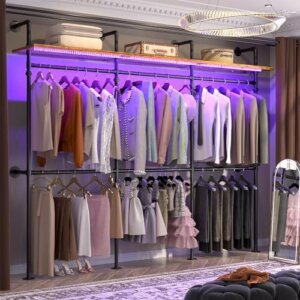 Aheaplus Industrial Pipe Clothing Rack