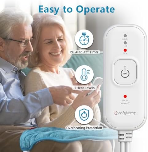 Comfytemp Weighted Heating Pad for Back & 2.2 lb Period, FSA Eligible Electric Heat Pad, Valentines Day Birthday Gifts - Image 5