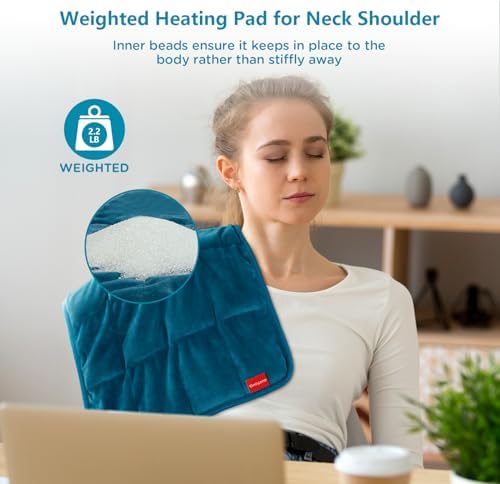 Comfytemp Weighted Heating Pad for Back & 2.2 lb Period, FSA Eligible Electric Heat Pad, Valentines Day Birthday Gifts - Image 4