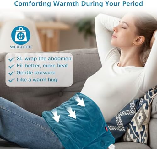 Comfytemp Weighted Heating Pad for Back & 2.2 lb Period, FSA Eligible Electric Heat Pad, Valentines Day Birthday Gifts - Image 2