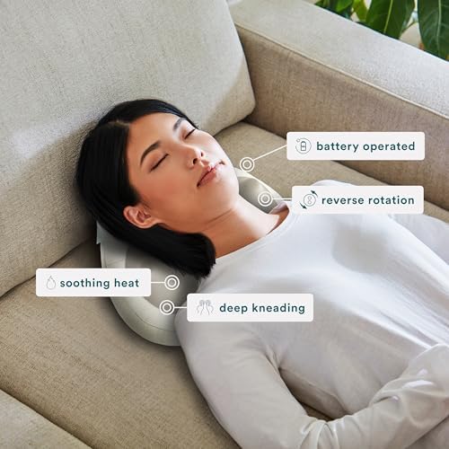 HoMedics Heated Shiatsu Massage Pillow for Neck, 2.5-hour charge time, Back and Shoulder Pain. - Image 3