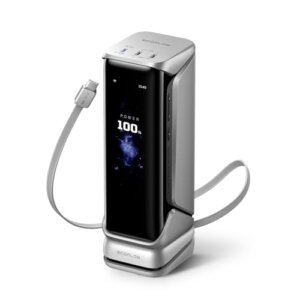 EF ECOFLOW Rapid Pro X Power Bank, 27650mAh, 300W, 140W Built-in Cable, 3-Port Portable Charger, 140W Output, Up to 320W Recharge, 3.9" Display, 2 ft Retractable Cable, Compatible with iPhone, Laptop : Cell Phones & Accessories