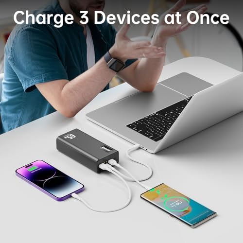 PSOOO 50000mAh Power Bank 65W, Portable Charger,External Battery Pack for Outdoor Camping, Home & Office. Emergency Back-up Power for Smartphones, Tablets and Laptop : Cell Phones & Accessories - Image 6