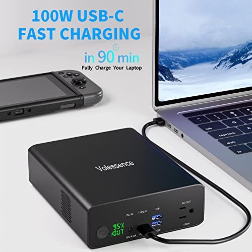 Portable Power Bank with AC Outlet 130W, Rechargeable Backup Lithium Polymer Battery Pack 80000mAh/296Wh High Capacity with USB C Output 100W Power Station for Outdoor Travel Camping Home Emergency : Cell Phones & Accessories - Image 6