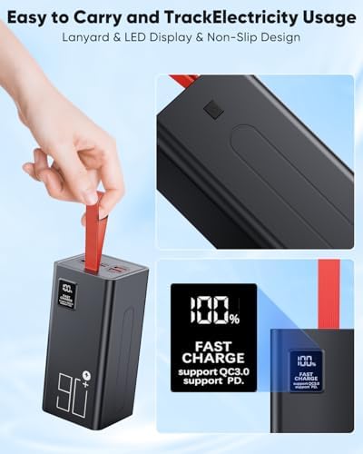 90000mAh High Capacity Power Bank, 30W Fast Charging Portable Charger PD&QC 3.0, 5 Output 2 Input Large Powerbank with LED Display USB C Battery Pack Charger Portable for Outdoor Camping Travel : Cell Phones & Accessories - Image 9