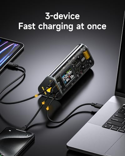 SHARGEEK 170 Power Bank, 140W PD3.1 Portable Charger 24,000mAh/ 86.4Wh High Capacity with Smart Display, 170W Total Output Battery Pack for Laptop MacBook Pro iPhone 17/16/15/ Galaxy S26 : Cell Phones & Accessories - Image 4