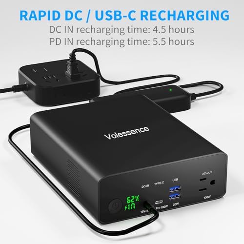 Portable Power Bank with AC Outlet 130W, Rechargeable Backup Lithium Polymer Battery Pack 80000mAh/296Wh High Capacity with USB C Output 100W Power Station for Outdoor Travel Camping Home Emergency : Cell Phones & Accessories - Image 7
